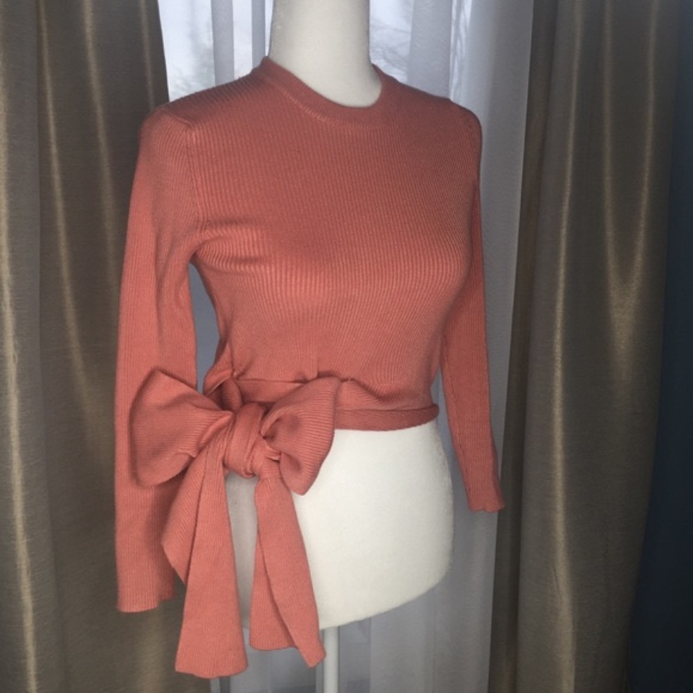 Zara long sleeve tie top
